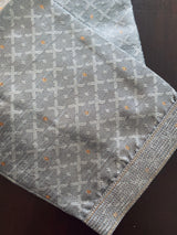 Light Grey Soft Silk Men Kurta Pajama with Self Design material with small Zari Weave butti - Kaash