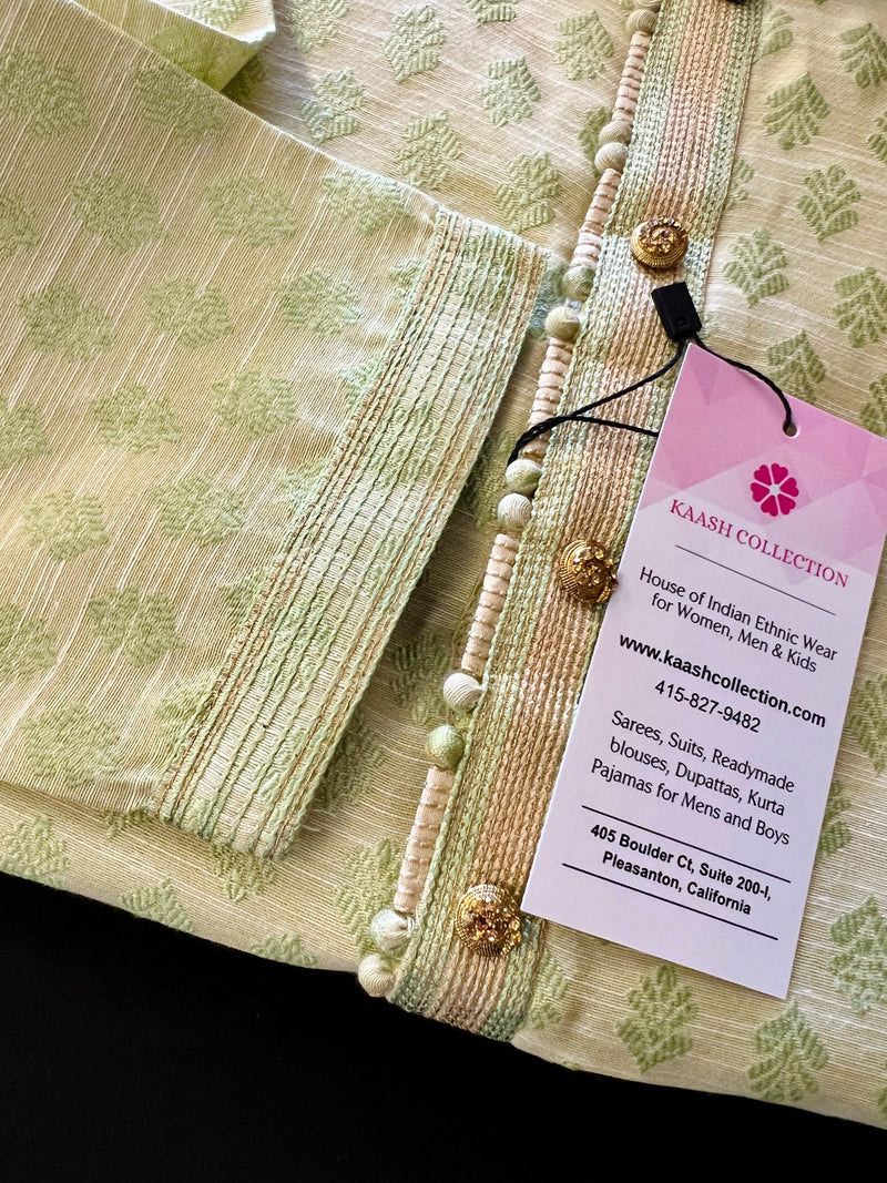 Light Pastel Green Color Men Kurta Pajama | Pastel Color Kurta for Men | Designer Indian Kurtas for Men | Mens Ethnic | Indian Wedding Wear - Kaash