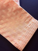Light Peach Banarasi Silk Kurta Pajama Set for Men with small zari buttis Weaving - Kaash