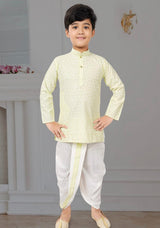 Light Pista Green Infant Cotton Dhoti 2-piece kurta pajama set for boys with cotton dhoti set for infants — Kaash Collection