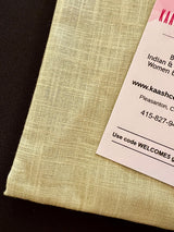 Light Pista Green men's kurta pajama in linen cotton with simple summer-friendly weave — Kaash Collection