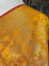 Mango Yellow Silk double tone Soft and Light Weight Dupatta - Kaash
