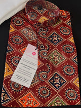 Maroon Bandhej Style Kurta Color Premium Cotton Silk Kurta Pajama Set with Digital Prints - Kaash