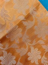 Mustard Orange Banarasi Soft Silk dupatta in soft silk (non-pure) with muted gold zari weaving — Kaash Collection