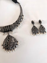 Oxidized Jewelry – Necklace with earrings - Kaash
