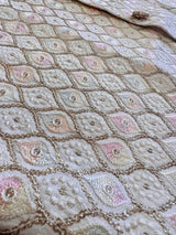 Pastel Pearl Off White men's Nehru/Modi jacket in silk (non-pure) with embroidery, thread & sequin work — Kaash Collection