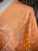 Baby Peach Soft Silk Floral dupatta in soft silk (non-pure) with floral jaal soft silk — Kaash Collection
