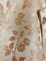 Peach Floral men's kurta pajama in soft silk with indo-western floral with balloon bottom — Kaash Collection
