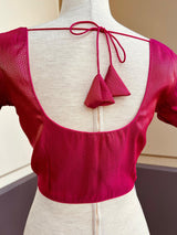 Pink Color Readymade Blouse with small Gold Color design in Brocade - Kaash