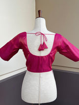 Pink Color Readymade Blouse with small Gold Color design in Brocade - Kaash