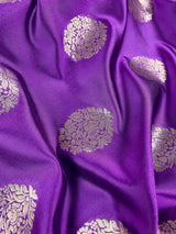 Purple Silk with Big Buttas dupatta in silk with big buttas with grand borders — Kaash Collection