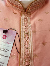 Readymade Pink Color Men Kurta Pajama Set with designer pattern in Raw Silk with lining | Festival and Wedding Mens Wear | Kaash Kurta - Kaash