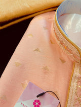 Readymade Pink Color Men Kurta Pajama Set with designer pattern in Raw Silk with lining | Festival and Wedding Mens Wear | Kaash Kurta - Kaash