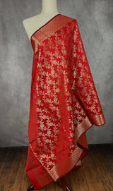 Red Color Banarasi Soft Silk Light Weight Dupatta | Indian Dupatta | Silk Dupatta | Stole | Scarf | Gift For Her| - Kaash