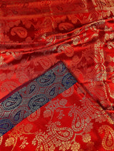 Red Color Handmade Banarasi Satin Silk Saree with Gold Weave - Kaash