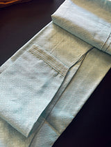 Sea Blue Color Raw Silk Men Kurta Pajama with Self Design Material | Mens Ethnic Wear | Gift For Him | Men's Wedding Kurtas - Kaash