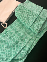 Sea Green men's kurta pajama in georgette with lucknowi chikankari embroidery — Kaash Collection