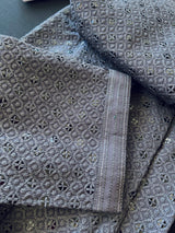 Dark Grey men's kurta pajama in premium georgette with sequin & chikankari embroidery — Kaash Collection