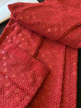 Maroon Red men's kurta pajama in premium georgette with sequin & chikankari embroidery — Kaash Collection