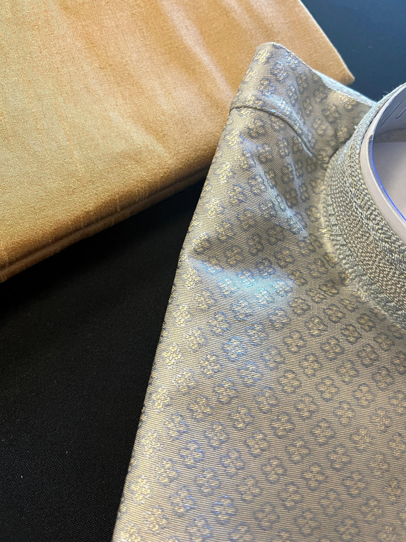 Sliver Grey Soft Silk Color Kurta Pajama Set with butti design on the Kurta | Kurta Pajama for Men | Men Ethnic Wear | Grey Kurta Sets - Kaash