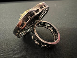 Statement Sabyasachi Inspired Adjustable Ring with Lion face in Black Metal - Kaash
