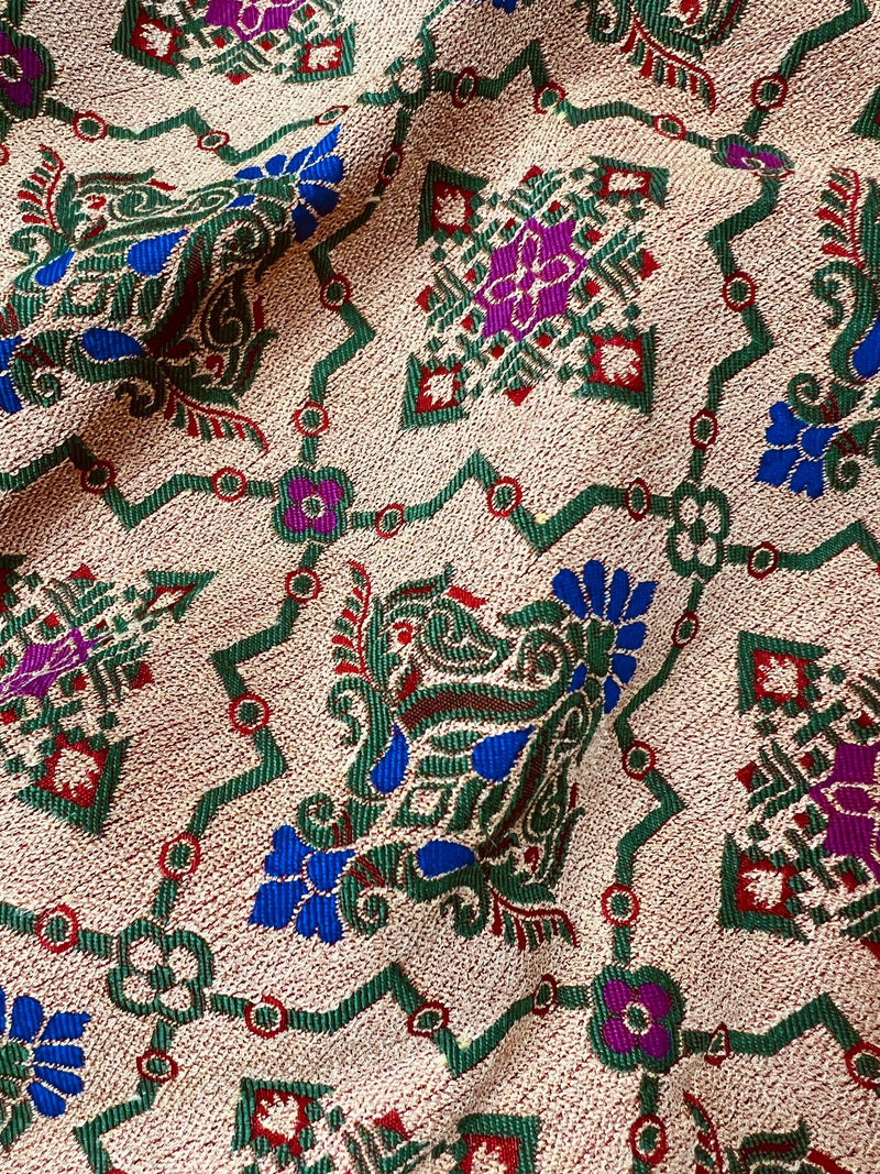 Tomato Red Banarasi Dupion Silk Bandhej Bandhani Saree | Minakari Work | Muted Zari Weave | Authentic Bandhej Saree | Saree Store - Kaash