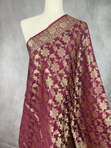 Wine Color Banarasi Soft Silk Light Weight Dupatta - Kaash