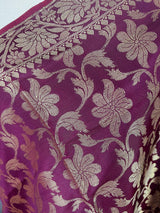 Wine Color Banarasi Soft Silk Light Weight Dupatta - Kaash