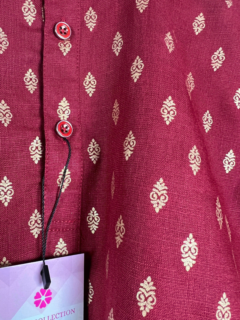 Wine Color Dhoti Sets for Boys | Soft Cotton Silk Kurtas for Boys | Dhoti Sets for Boys |Kurta Pajama for Boys | Kaash Kids Wear - Kaash