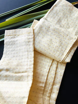Yellow men's kurta pajama in soft silk with small zari buttis on soft silk — Kaash Collection